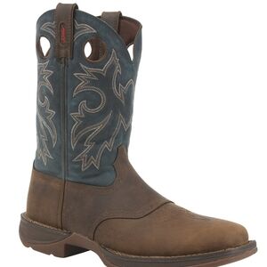 Durango Rebel Men's 11 Brown & Navy Square Toe Western Pull On Boots DB016
